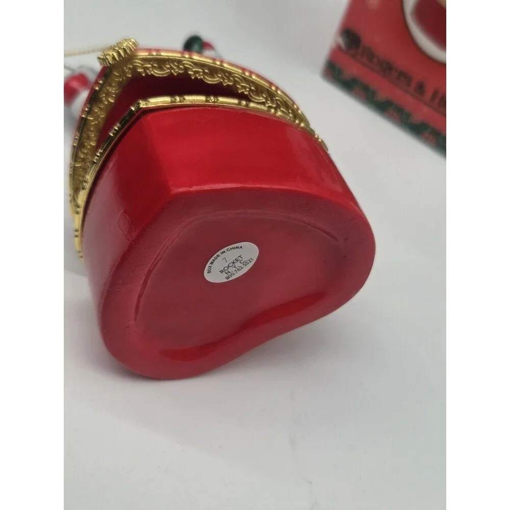 Rodgers And Holland Jeweler Porcelain Ring Box Ornament Santa Claus
